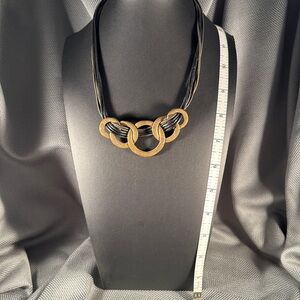 Chico's Gold and Black Multi-Strand Necklace